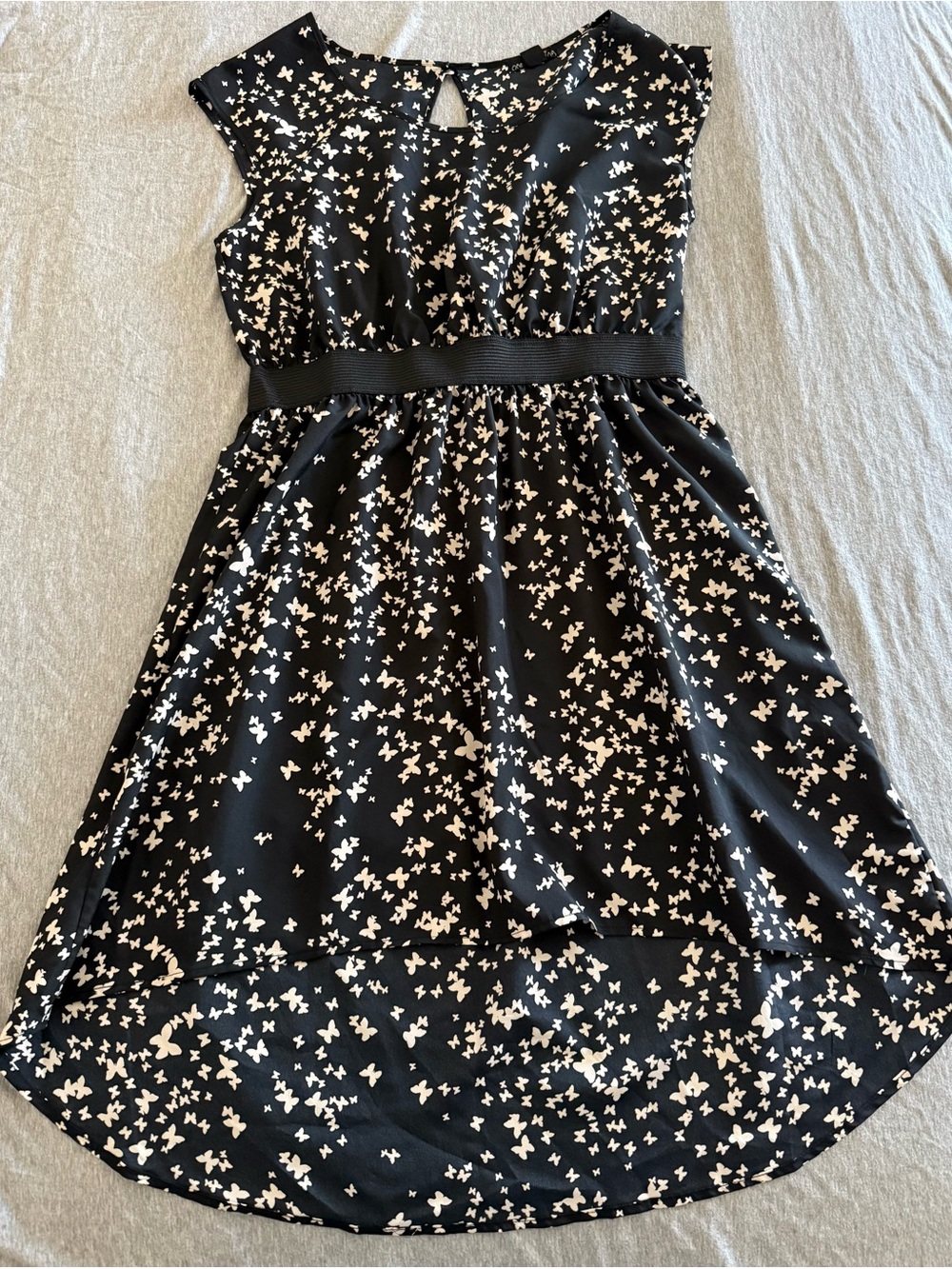 Black and White Butterfly Print Dress